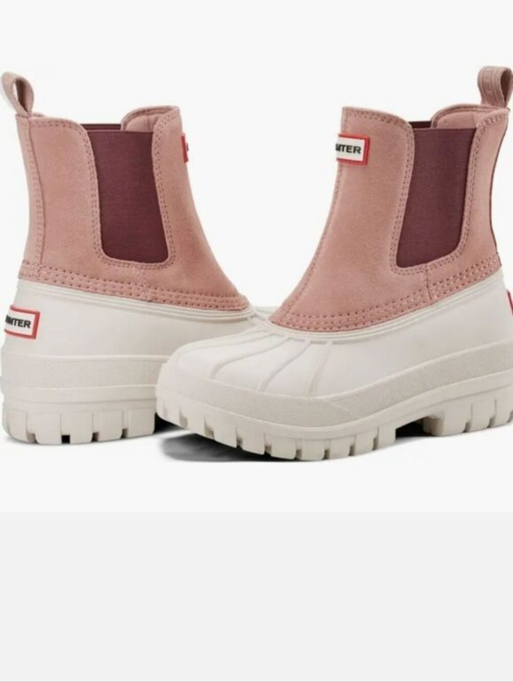 Hunter Sutton Chelsea Waterproof Boots Blush/Ivory / Women’s US 5